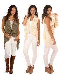 Lost River Popcorn Knit Reversible Vest - Moss or Black - Free Shipping