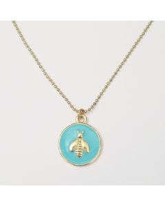 Catherine Popesco Round Enamel Bee Pendant Necklace - Assorted Colors