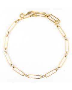 Catherine Popesco Gold Paper Clip Link and Crystal Necklace
