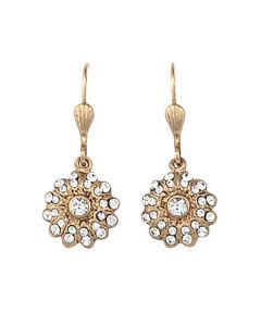 Catherine Popesco Silver or Gold Small Crystal Flower Earrings - Assorted Colors