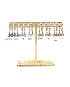 Catherine Popesco Petite Stone 6mm Round Dangle Earrings - Assorted Colors in Gold or Silver