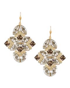 Catherine Popesco Large Multi Shape Quatrefoil Crystal Earrings