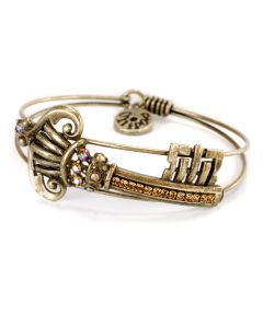 Sweet Romance Key To Everything Crystal Bangle Bracelet - Gold