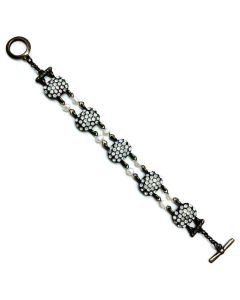 Sweet Lola Bronze Bracelet with Freshwater Pearls & White Opal Crystals