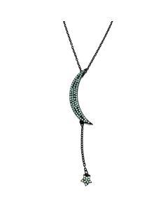 Moon & Star Sweet Lola Necklace Antique Bronze & Pacific Opal Crystals