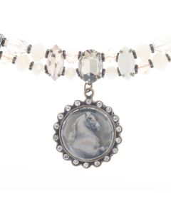 Angelz Design Rodeo Queen Jewelry Crystal White Horse Statement Choker Necklace
