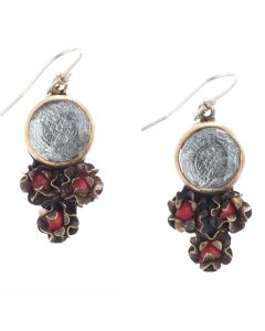 Barbosa Jewelry St Benito Cross Hand Cut Glass with Mini Roses Earrings