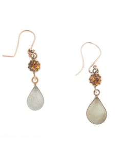 Barbosa Jewerly - Sweet Ivory Drop with Amber Crystal Enamel Earrings