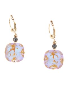 Catherine Popesco 12mm Large Stone Crystal Earrings - Caramel