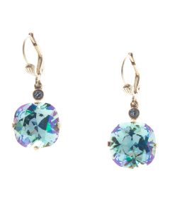 Catherine Popesco 12mm Large Stone Crystal Earrings - Luminous Aqua