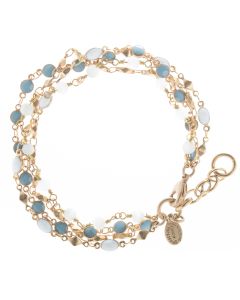Catherine Popesco Blue & White Enamel Beaded Bracelet