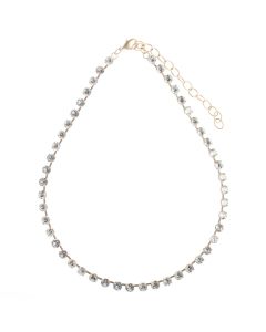Catherine Popesco Clear Swarovski Crystal Gold Tennis Necklace