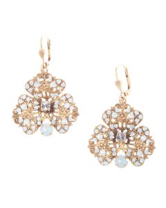Catherine Popesco Clover Filigree Crystal Earrings - White or Pacific Opal