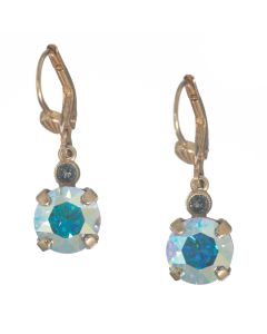 Catherine Popesco Crystal AB 8mm Round Small Stone Dangle Earrings