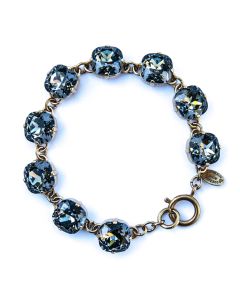 Catherine Popesco Large Stone Crystal Bracelet - Black Diamond and Gold