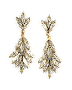 Catherine Popesco Marquise Cluster Post Dangle Earrings - Shade and Gold