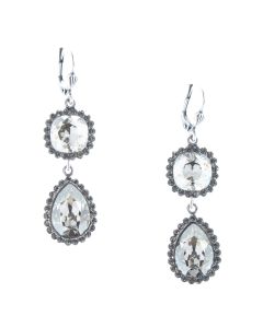 Catherine Popesco Double Stone Teardrop Crystal Earrings - Assort Colors