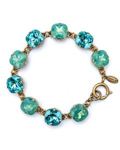 Catherine Popesco Large Stone Crystal Bracelet - Pacific Opal and Electric Blue Combo