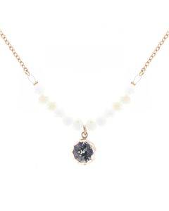 Catherine Popesco Fleur de Couleur Crystal Necklace - Opal & Black Diamond
