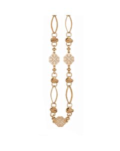 Catherine Popesco 42 Inch Gold Clover and Scroll Necklace