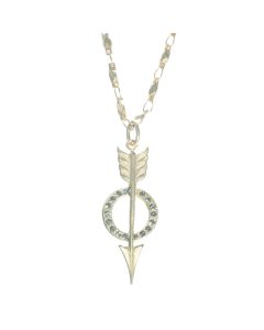 Catherine Popesco Gold Black Diamond Arrow Pendant Necklace