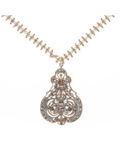 Catherine Popesco Marie French Enamel Contessa Crystal Necklace
