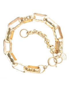 Catherine Popesco Hammered Large Link Bracelet in Gold or Silver
