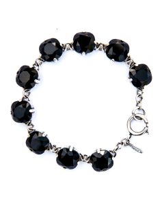 Catherine Popesco Large Stone Crystal Bracelet - Jet Black & Silver