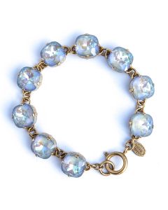 Large Stone Crystal Bracelet - Ultra Arctic and Gold - Catherine Popesco