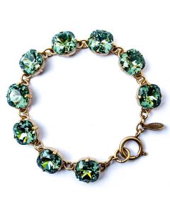 Catherine Popesco Large Stone Crystal Bracelet - Marine and Gold