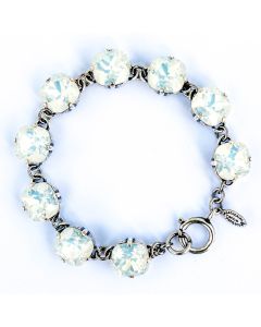 Catherine Popesco Large Stone Crystal Bracelet - White Opal and Silver
