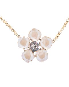 Catherine Popesco Large Stone Crystal Flower Necklace - Ivory Cream