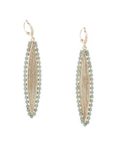 Catherine Popesco Lineage Oblong Earrings with Rhinestone Border