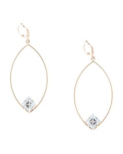 Catherine Popesco Marquise Hoop Earrings with Square Crystal