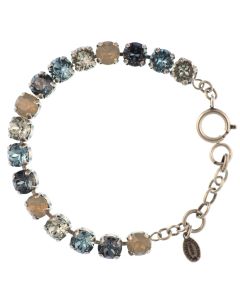 Catherine Popesco Multi Color Crystal Bracelet - Midnight and Aqua in Silver