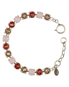 Catherine Popesco Multi Color Crystal Bracelet - Rosewater Pink in Silver