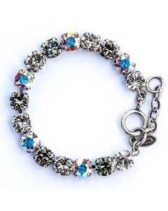 Catherine Popesco Multi Color Crystal Bracelet - Black Diamond, AB and Silver