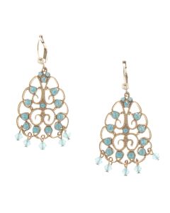 Catherine Popesco Pacific Opal Crystal Beaded Filigree Earrings