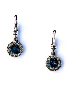 Catherine Popesco Petite Round Rhinestone Dangle Earrings - Assorted Colors In Silver