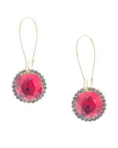 Catherine Popesco Red Playa Dust Crystal Border Earrings