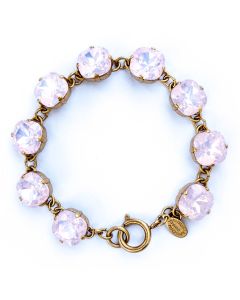 Catherine Popesco Large Stone Crystal Bracelet - Pink Rosewater and Gold