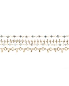 Catherine Popesco Semi Precious Stone 4 Layer Chain Bracelet