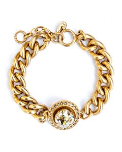 Catherine Popesco Shade Round Crystal Frame Bracelet