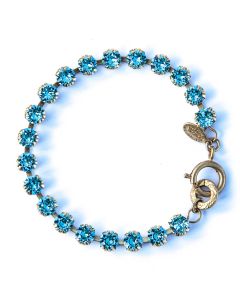 Catherine Popesco Small Stone Crystal Bracelet - Aqua and Gold