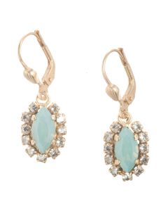 Catherine Popesco Small Gold Oblong Rhinestone Earrings - Pacific Opal