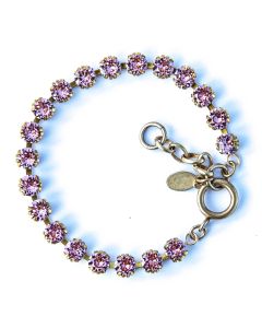Catherine Popesco Small Stone Crystal Bracelet - Rose Pink and Gold