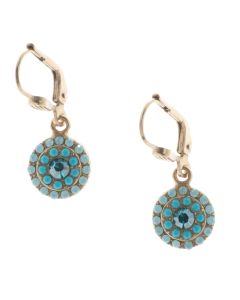 Catherine Popesco Small Round Pacific Opal Paved Crystal Earrings