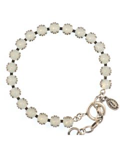 Catherine Popesco Small Stone Crystal Bracelet - White Opal and Silver