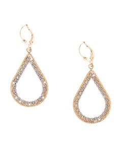 Catherine Popesco Small Teardrop Hoop Earrings Crystal Cup Chain Inside