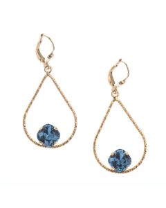 Catherine Popesco Small Teardrop Hoop with Petite Crystal Earrings - Assorted Colors